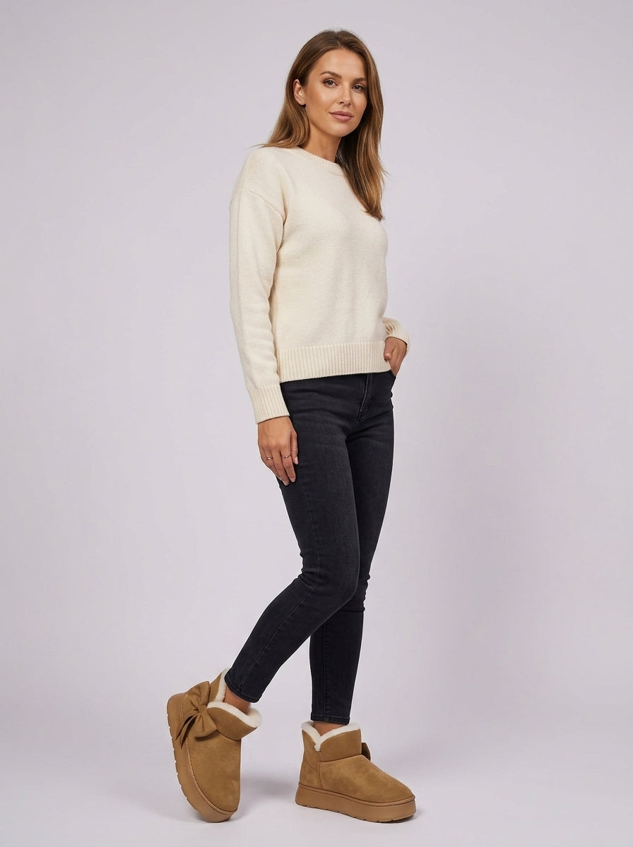 Selma | Bow-Accented Shearling-Lined Platform Ankle Boots – Plush Fireside Fall and Winter Footwear