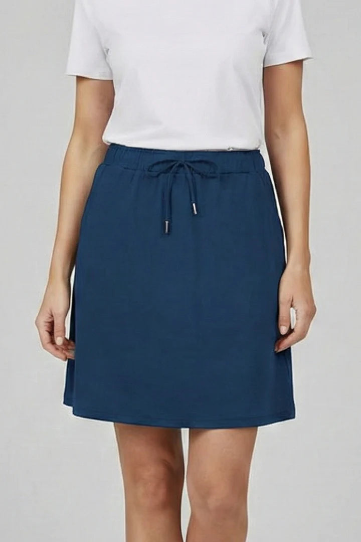 Women’s Active Chic Drawstring Skort - High-Waist Mini Skirt with Built-In Shorts