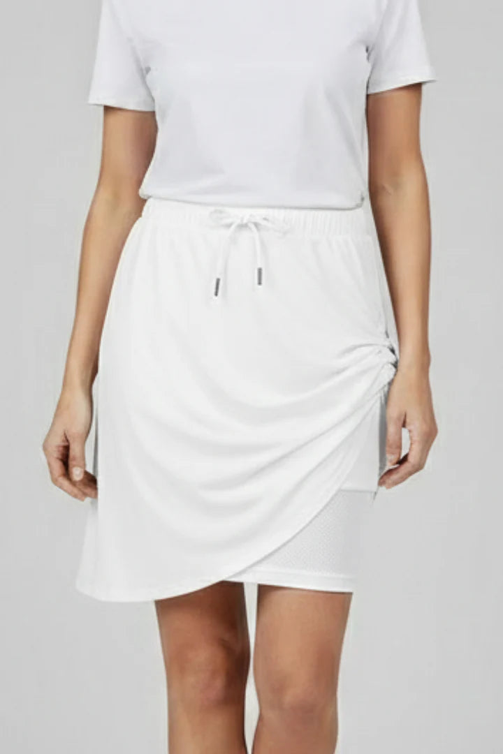 Women’s Active Chic Drawstring Skort - High-Waist Mini Skirt with Built-In Shorts
