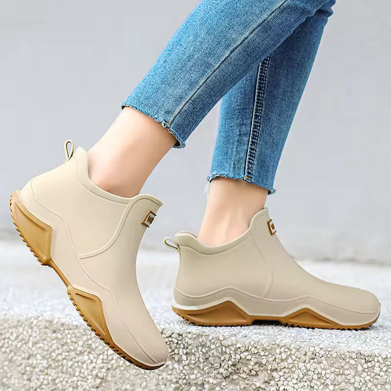 Women's All-Weather Chelsea Ankle Boots – Waterproof Pull-On Rain Booties