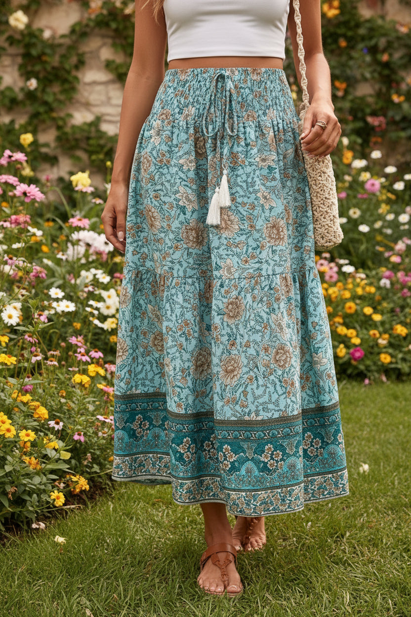 Women's Bohemian Long Skirt – Floral Pattern Timeless Look