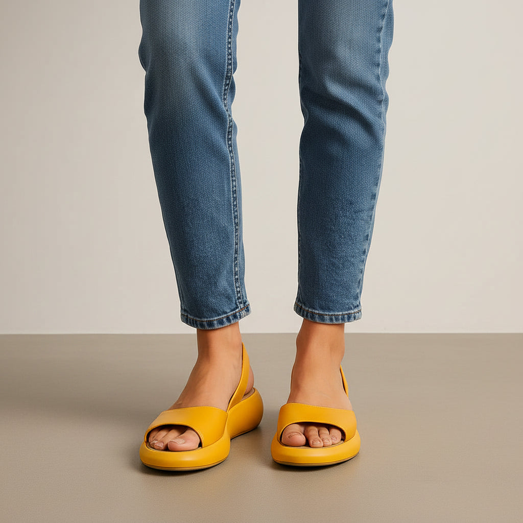 Women's Strap Slingback Flat Sandals – Chic Open Front Casual Walking Shoes