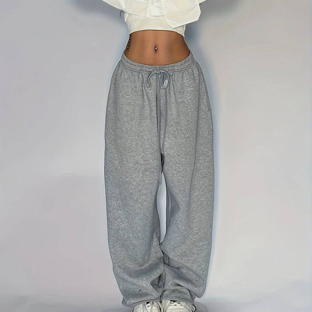 Women's Casual Jogger Lounge Pants – Elastic Waist Drawstring Everyday Trousers