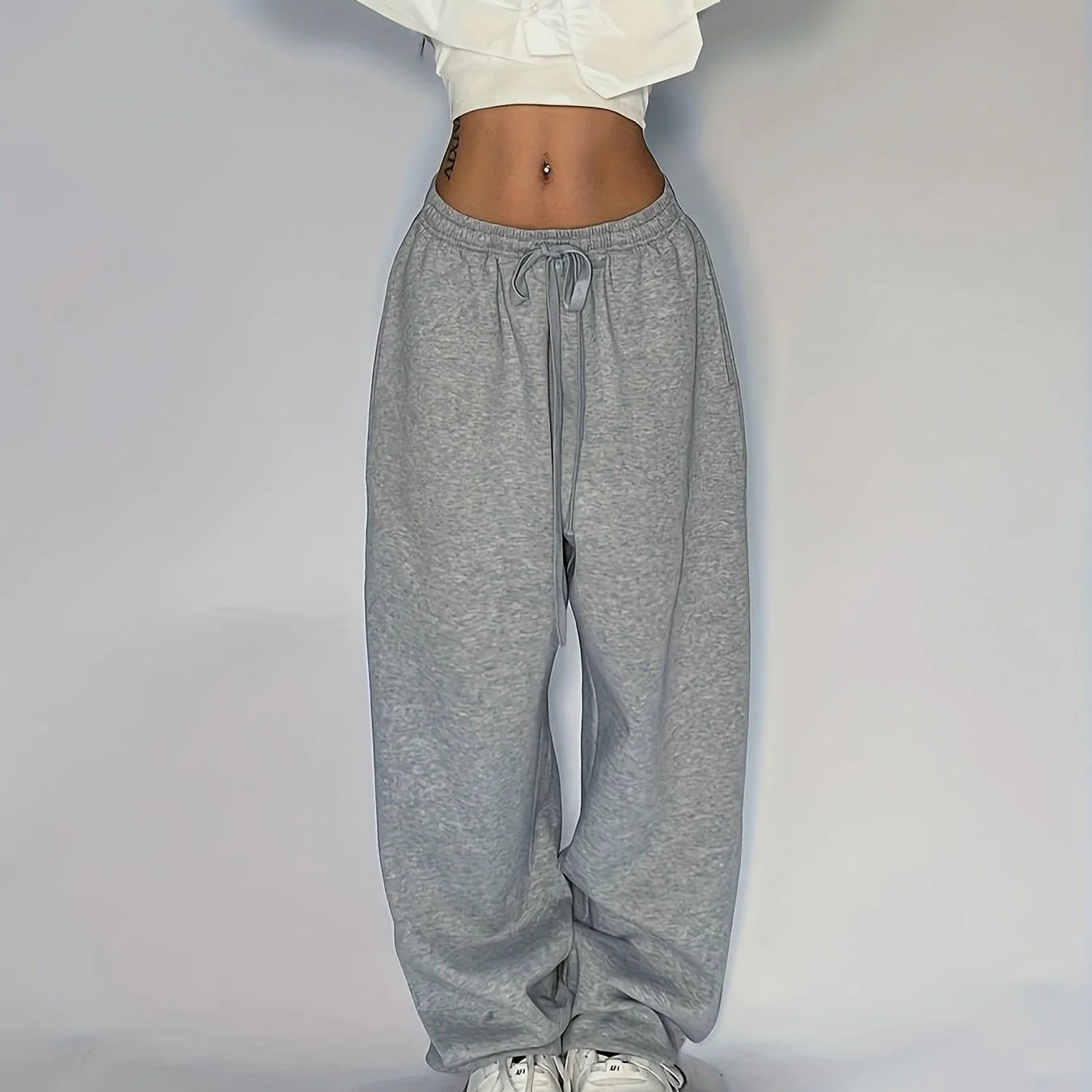 Women's Casual Jogger Lounge Pants – Elastic Waist Drawstring Everyday Trousers