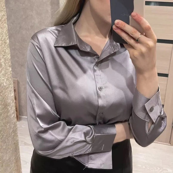 Women’s Casual Long Sleeve Blouse – Classic Button Front Everyday Shirt
