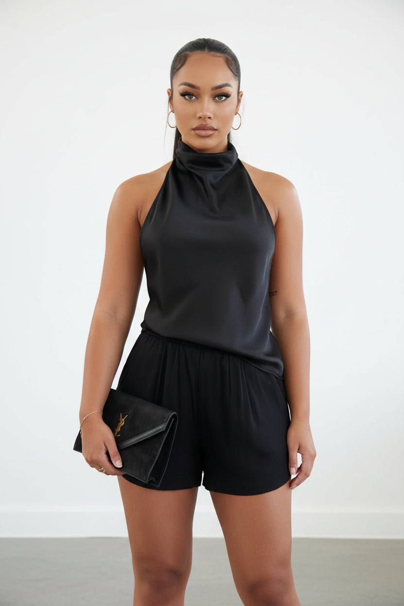 Women's Chic Halter Tank Top – Modern Sleeveless Summer Essential