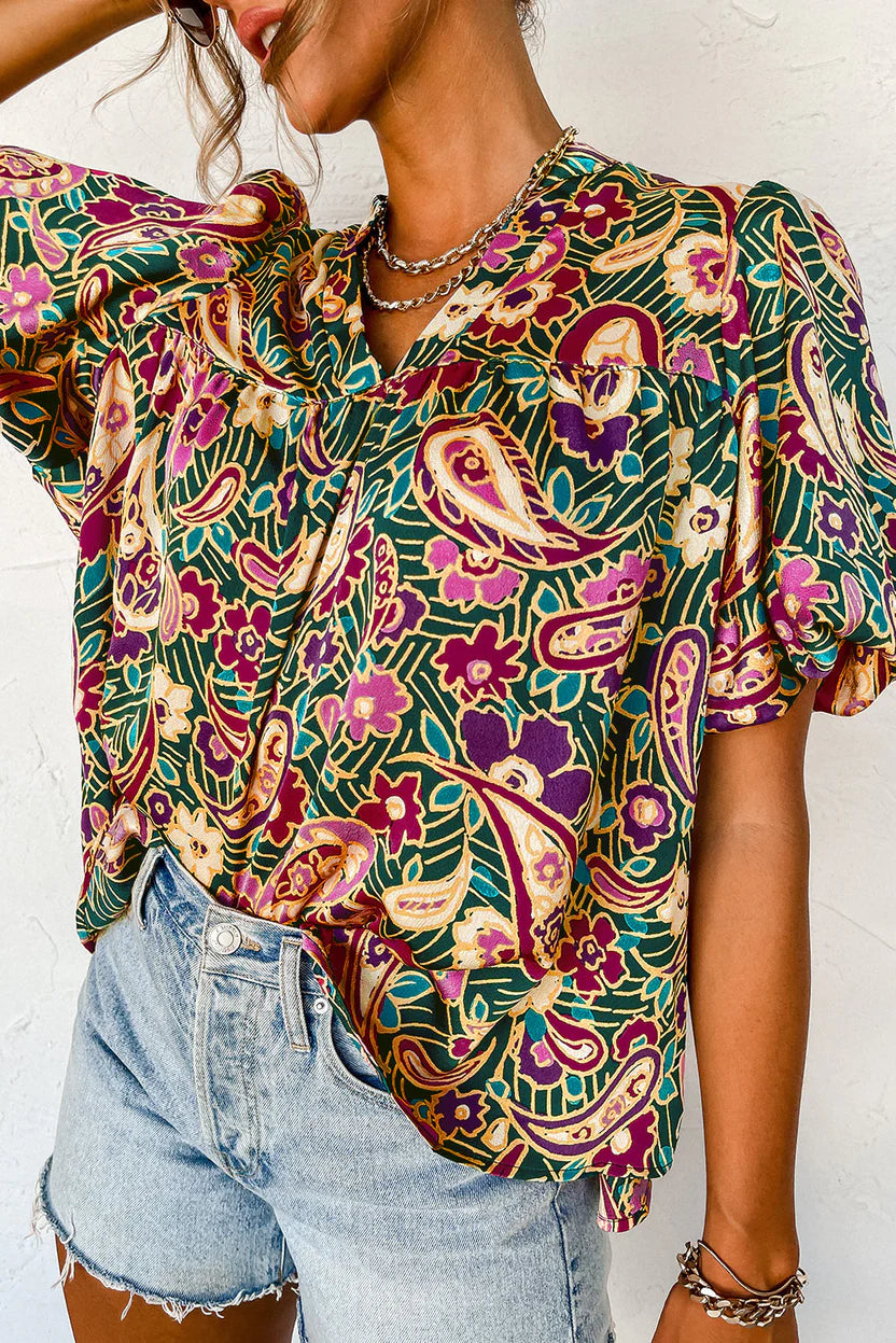 Women’s Chic V-Neck Short Sleeve Top – Lightweight Everyday Blouse with Flattering Feminine Fit