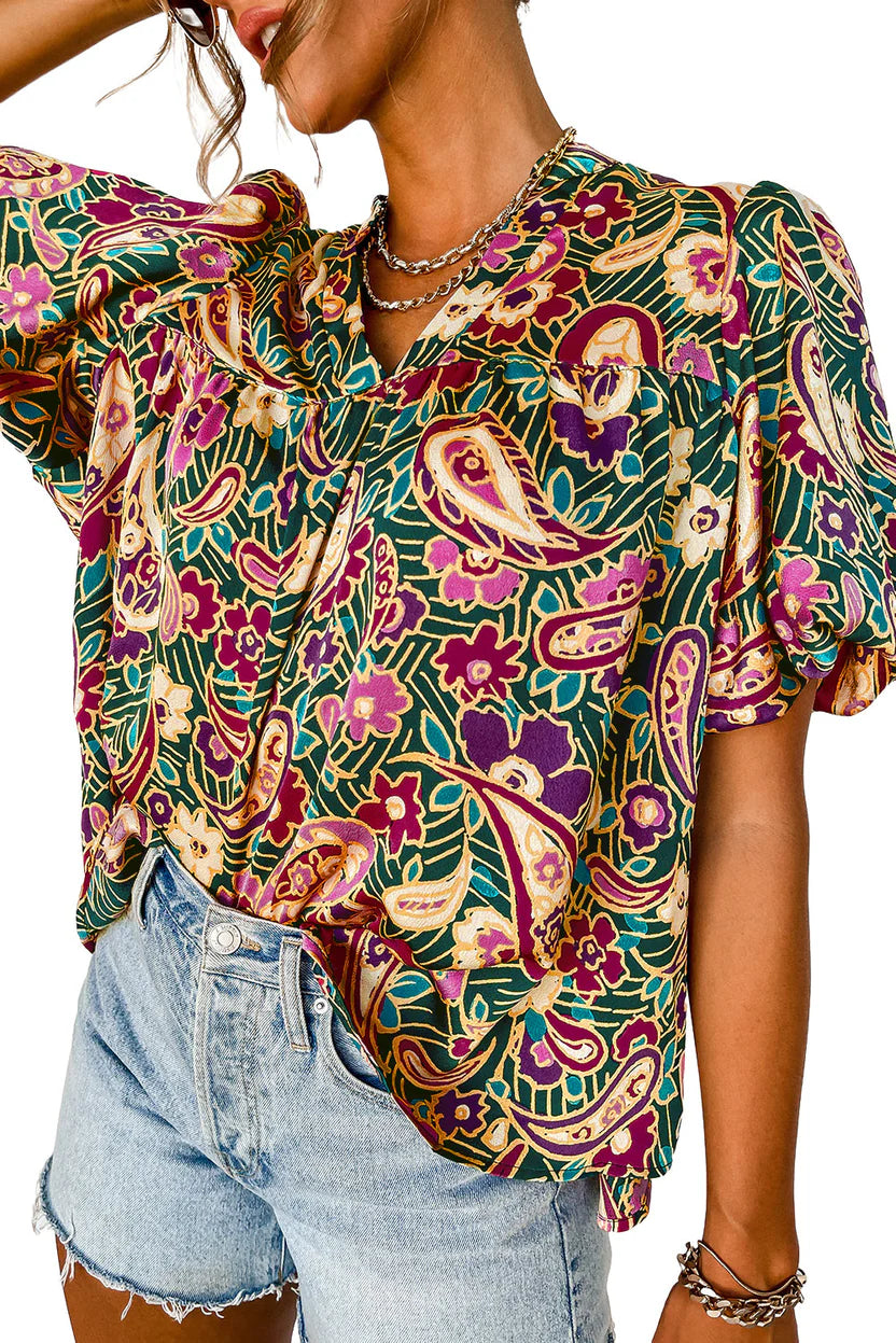 Women’s Chic V-Neck Short Sleeve Top – Lightweight Everyday Blouse with Flattering Feminine Fit