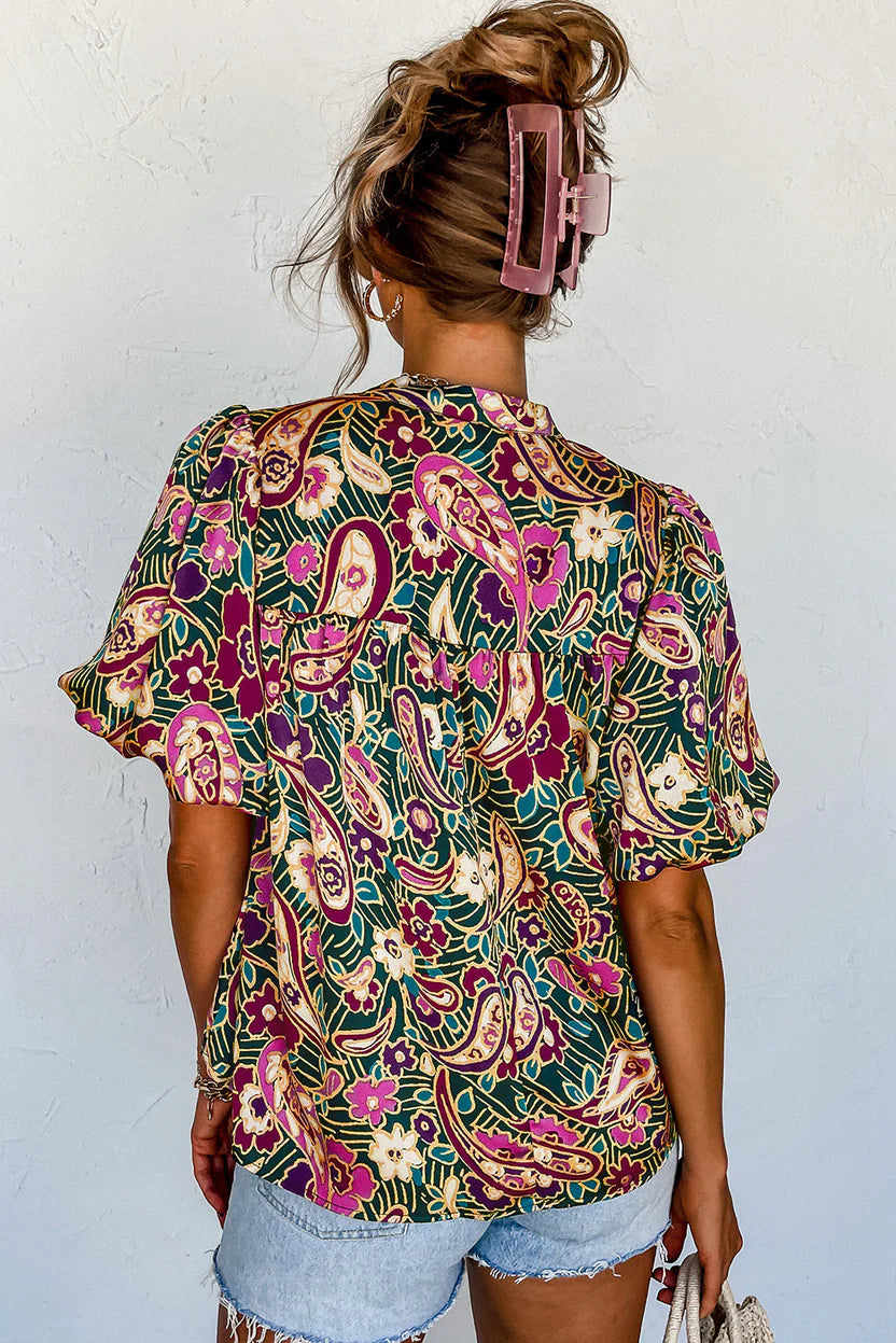 Women’s Chic V-Neck Short Sleeve Top – Lightweight Everyday Blouse with Flattering Feminine Fit