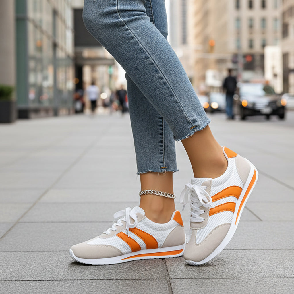 Women's Classic Lace-Up Casual Sneakers – Everyday Low-Profile Fashion Shoes