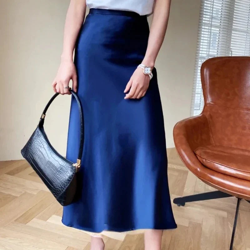 Women's Classic Midi Skirt – Elevated Waist Chic Wardrobe Essential