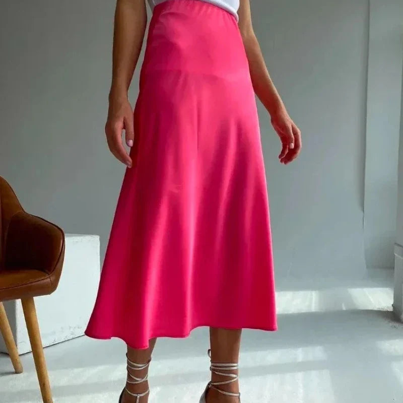 Women's Classic Midi Skirt – Elevated Waist Chic Wardrobe Essential