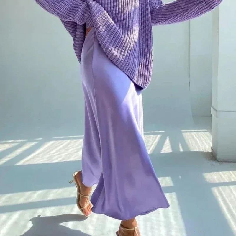 Women's Classic Midi Skirt – Elevated Waist Chic Wardrobe Essential