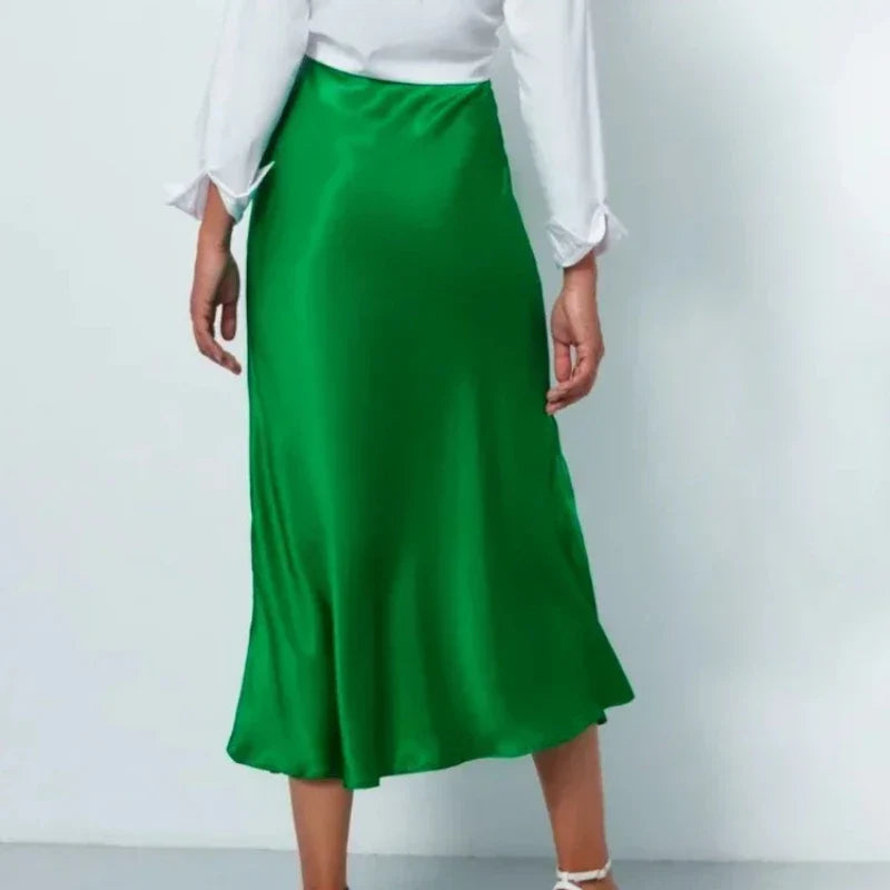 Women's Classic Midi Skirt – Elevated Waist Chic Wardrobe Essential