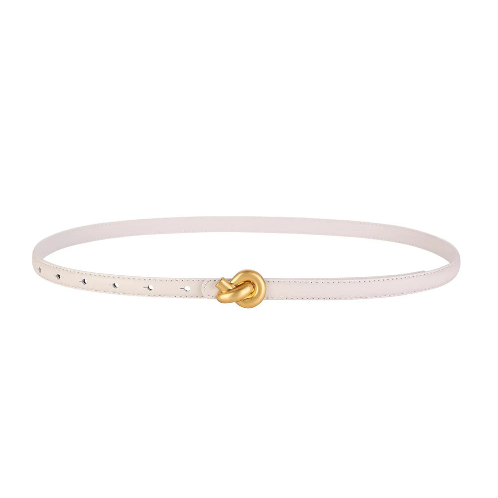 Women's Elegant Slim Waist Belt with Knot Buckle - Versatile Everyday Essential