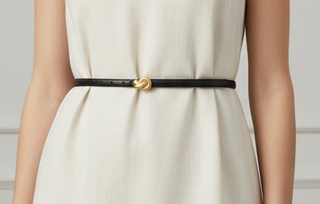 Women's Elegant Slim Waist Belt with Knot Buckle - Versatile Everyday Essential