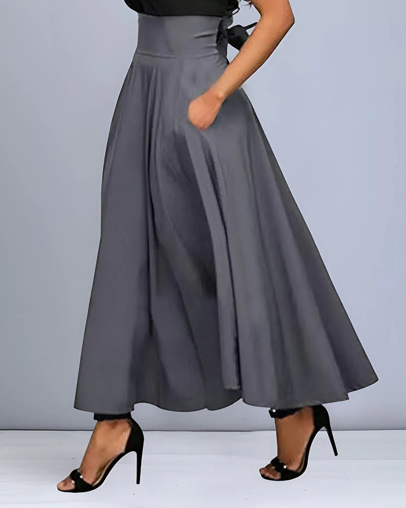 Women’s Graceful High-Rise Maxi Skirt – Flowing Elegant Long Skirt with Timeless Sophistication