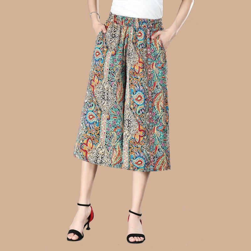 Women’s High-Rise Stretch Comfort Pants – Soft Elastic Waist Relaxed Fit Trousers