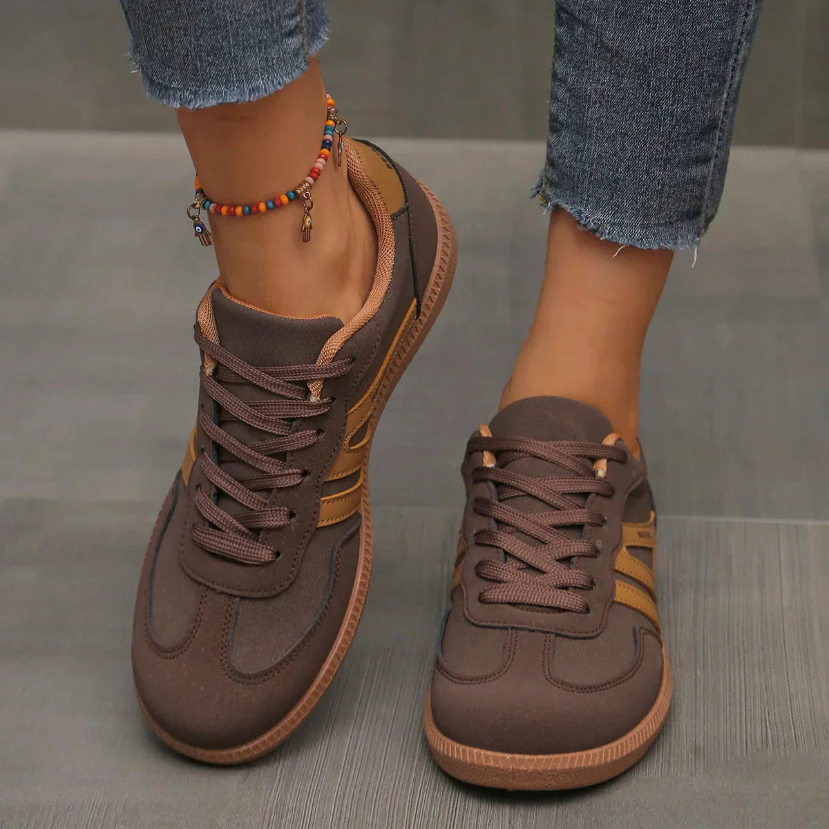 Women's Lace-Up Walking Sneakers – Versatile Everyday Comfort Style