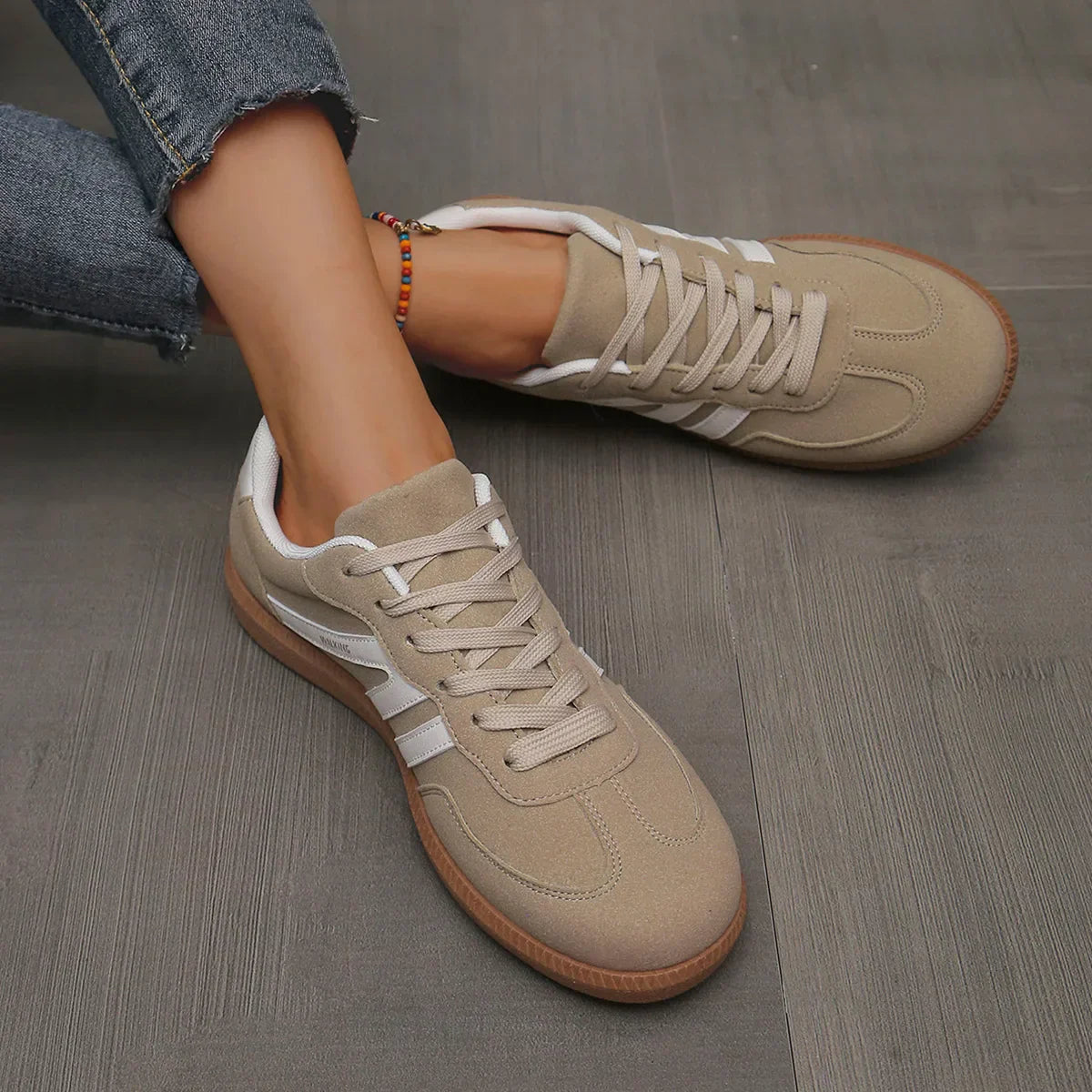Women's Lace-Up Walking Sneakers – Versatile Everyday Comfort Style