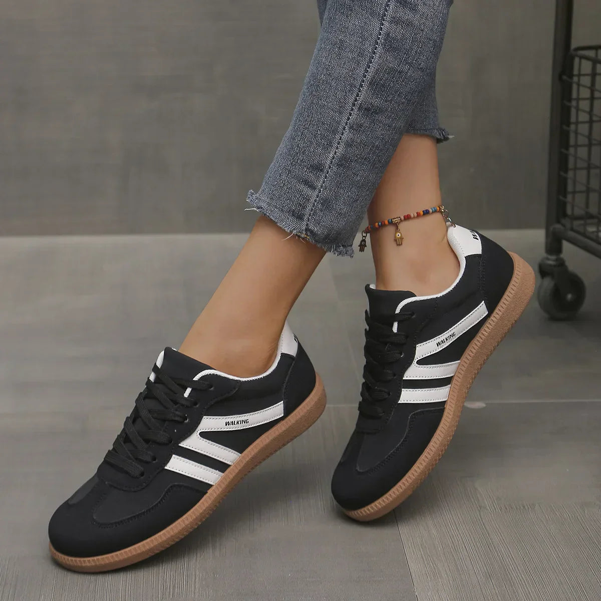 Women's Lace-Up Walking Sneakers – Versatile Everyday Comfort Style