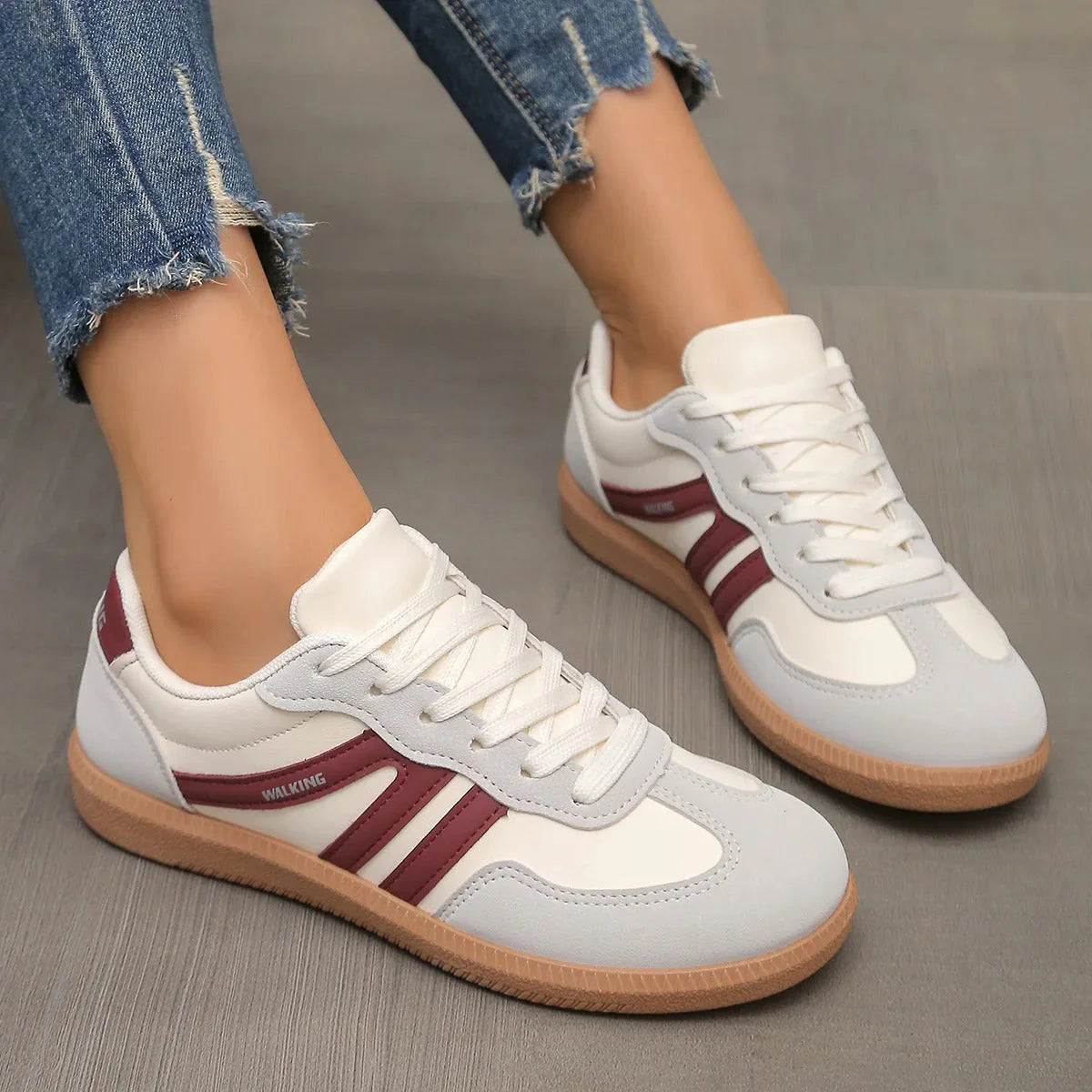 Women's Lace-Up Walking Sneakers – Versatile Everyday Comfort Style