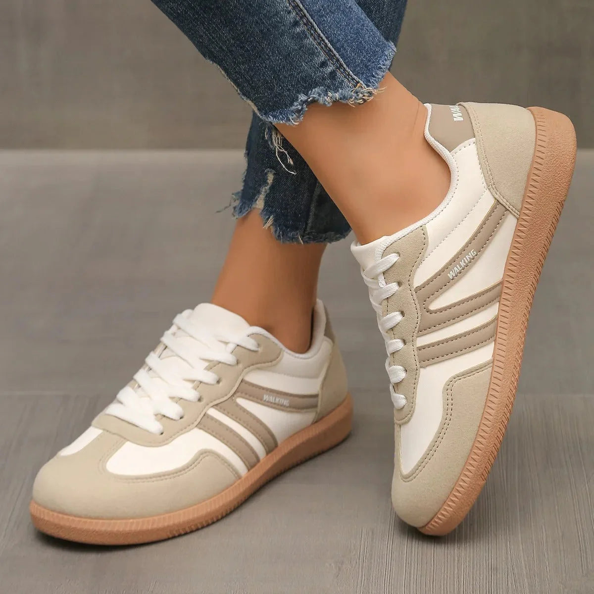 Women's Lace-Up Walking Sneakers – Versatile Everyday Comfort Style