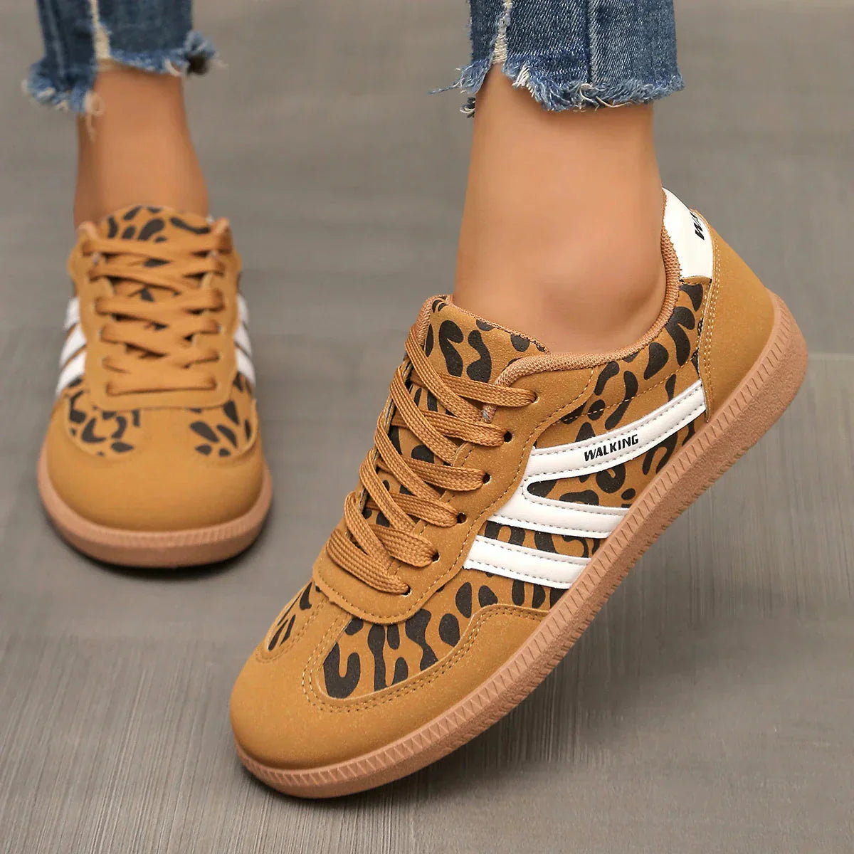 Women's Lace-Up Walking Sneakers – Versatile Everyday Comfort Style
