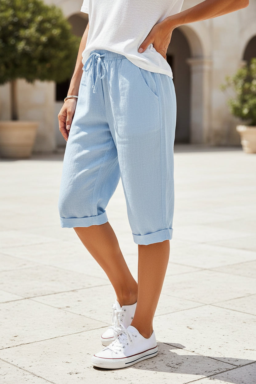 Women's Lightweight Casual Shorts – Roll Cuff Warm Weather Essential