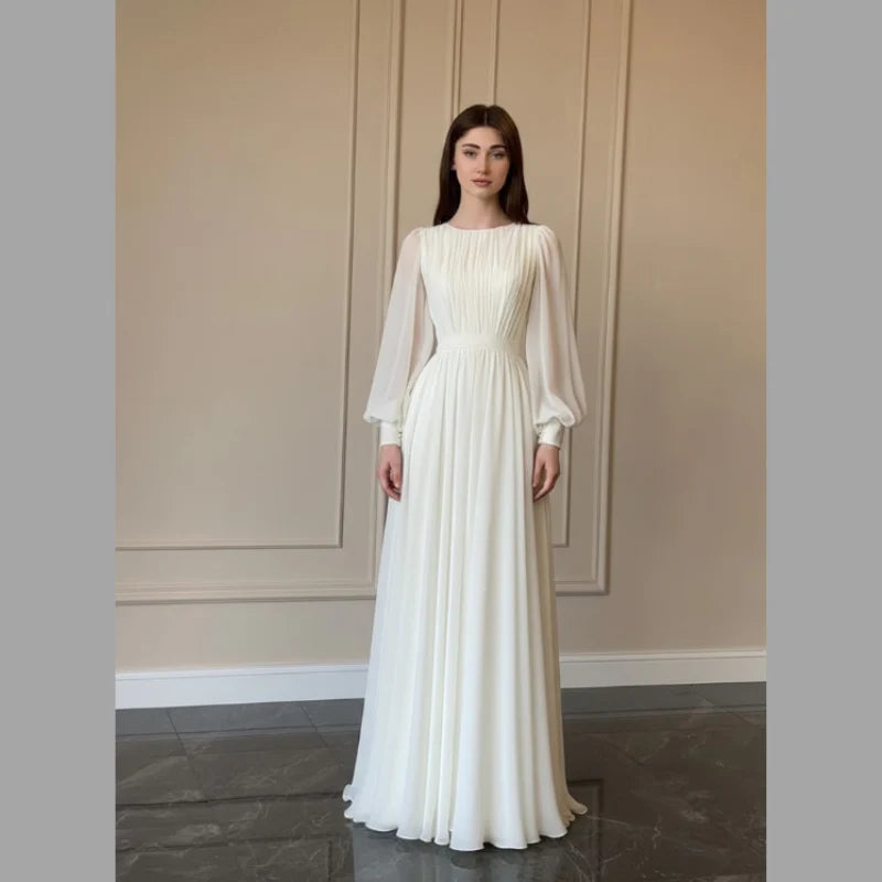 Women’s Long Puff Maxi Dress – Romantic Wedding & Formal Occasion Wear