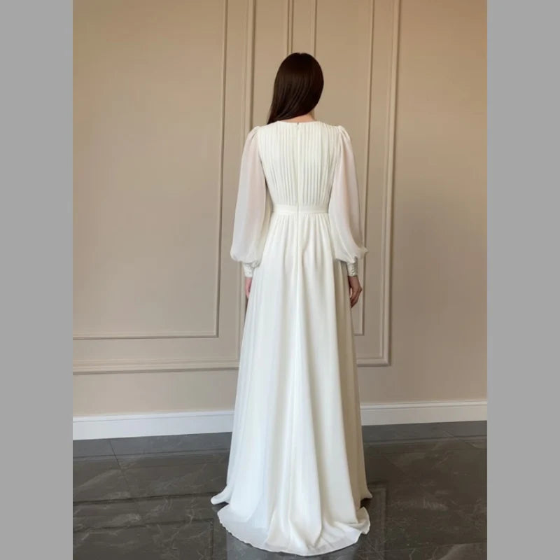 Women’s Long Puff Maxi Dress – Romantic Wedding & Formal Occasion Wear