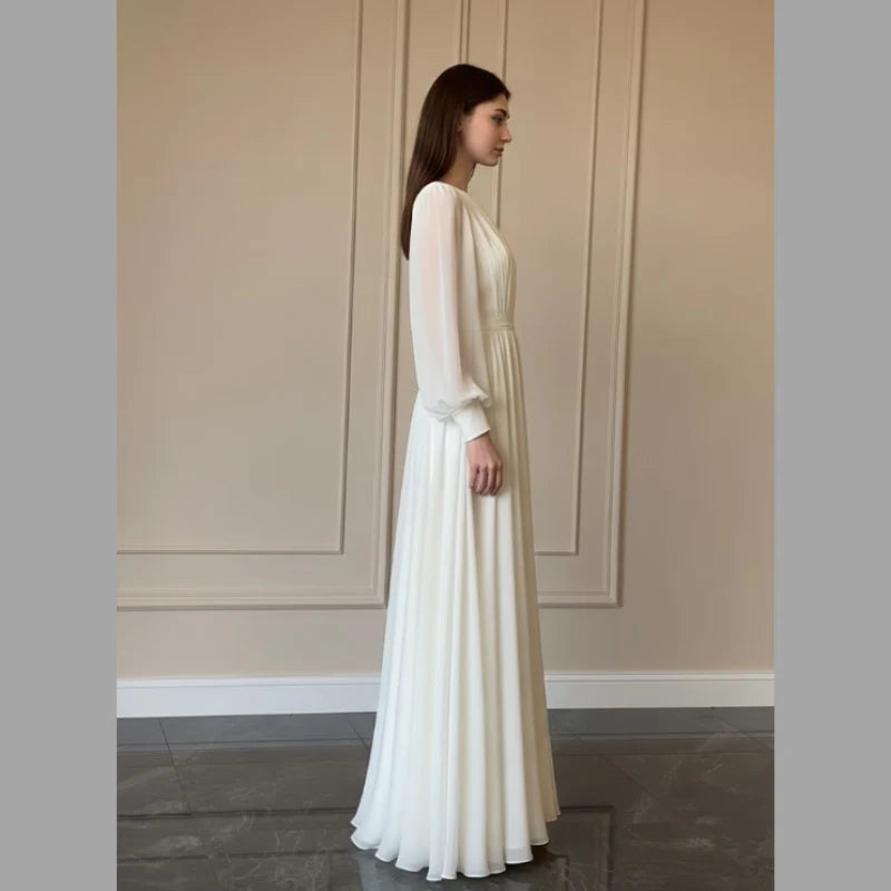 Women’s Long Puff Maxi Dress – Romantic Wedding & Formal Occasion Wear