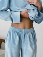 Juliana | Long Sleeve Pajama Set – Button Front Shirt and Full Length Lounge Pants