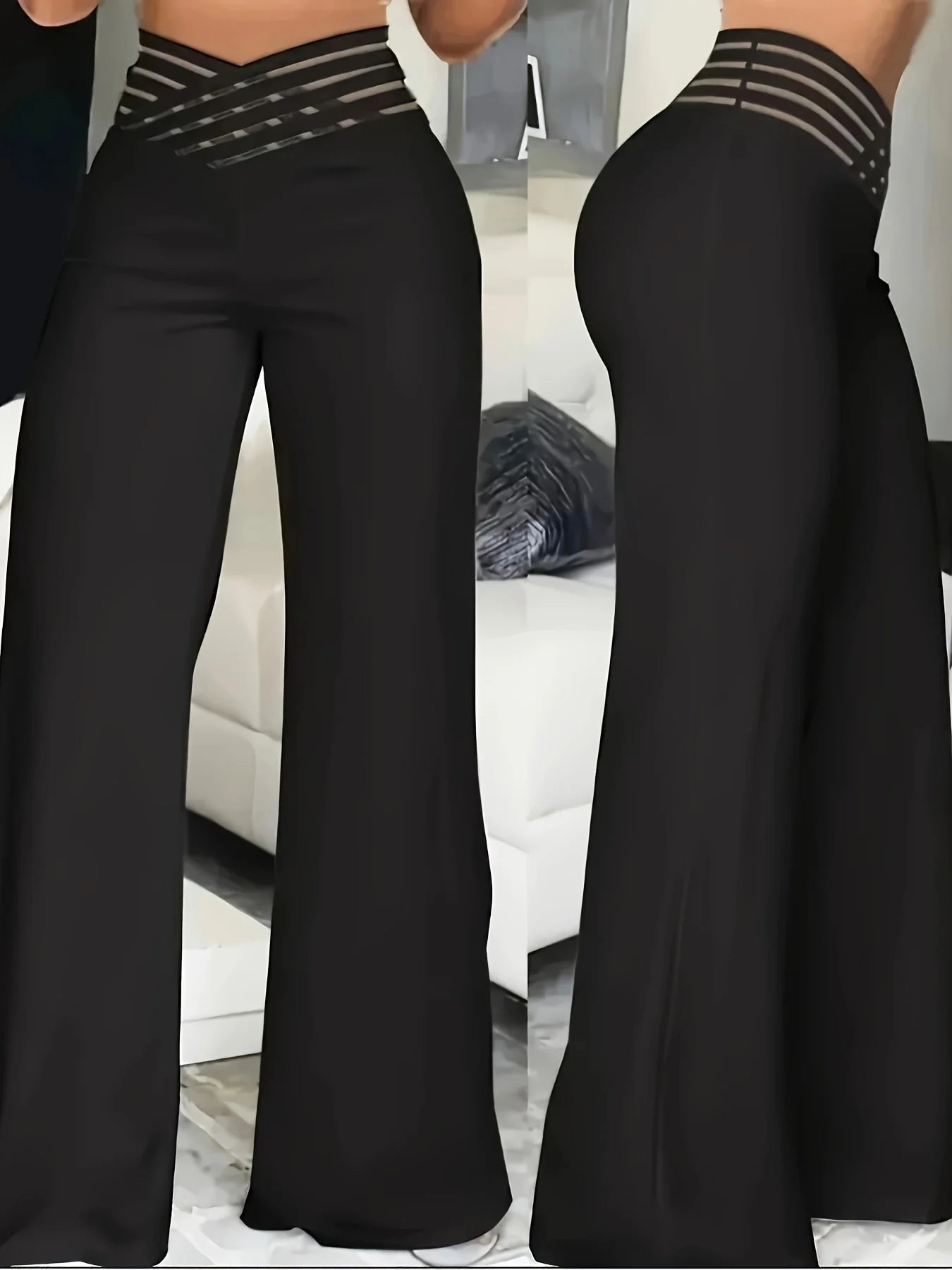 Women's Luxe Wide-Leg Stretch Pants – High-Rise Elegant Trousers with Sculpted Comfort Fit