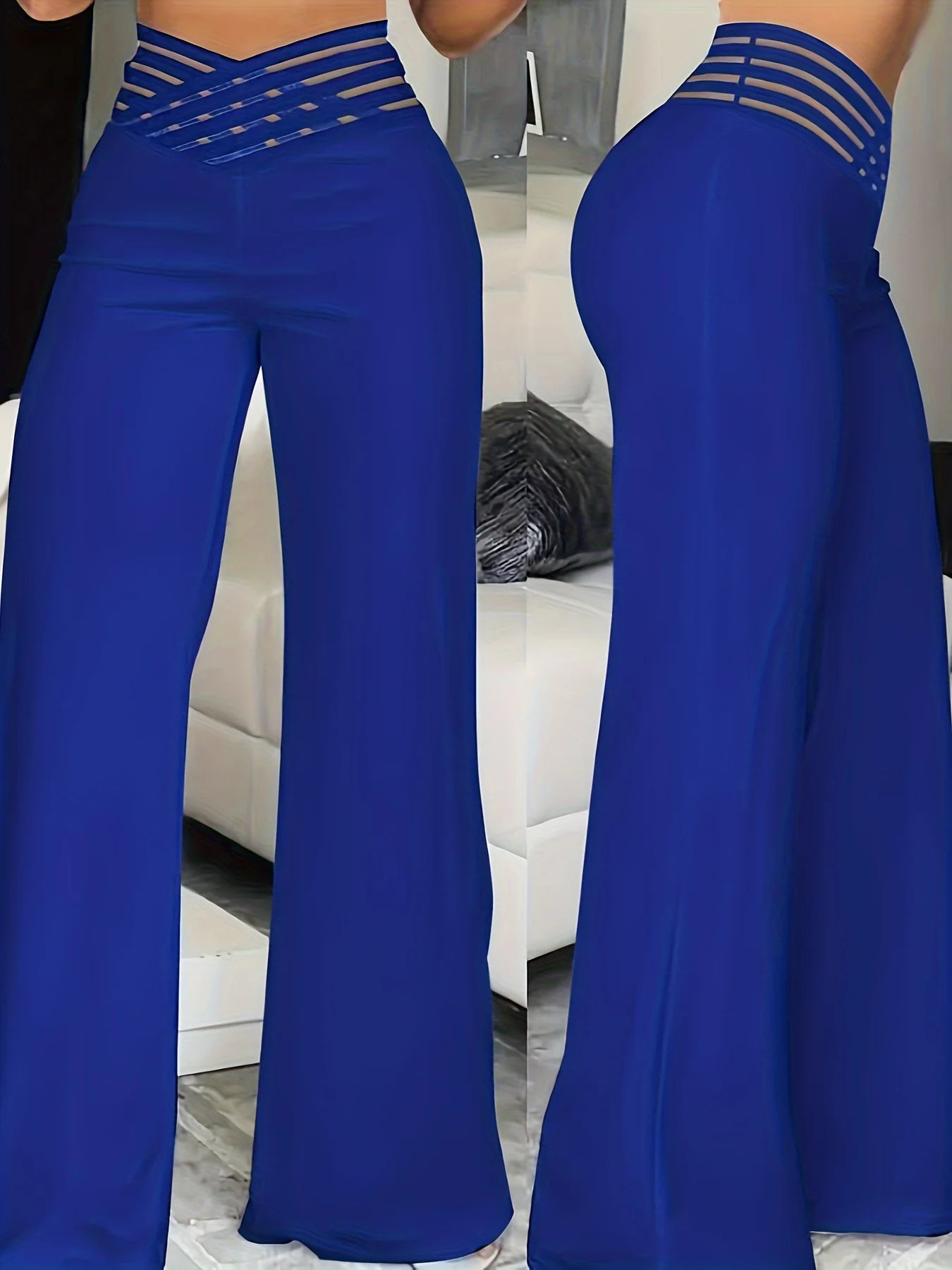 Women's Luxe Wide-Leg Stretch Pants – High-Rise Elegant Trousers with Sculpted Comfort Fit