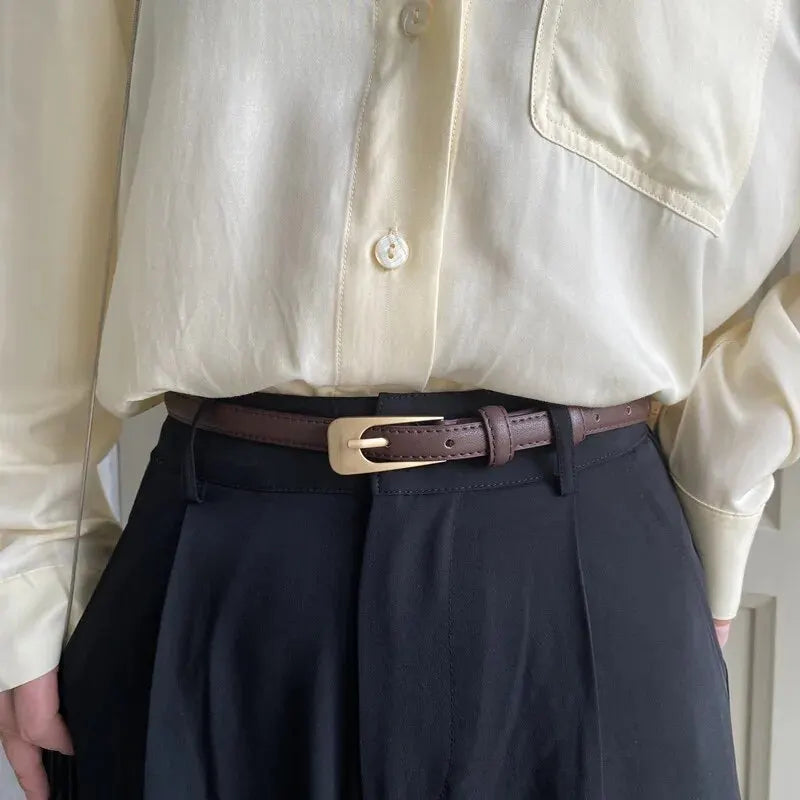 Women's Minimalist Skinny Belt - Modern Wardrobe Staple