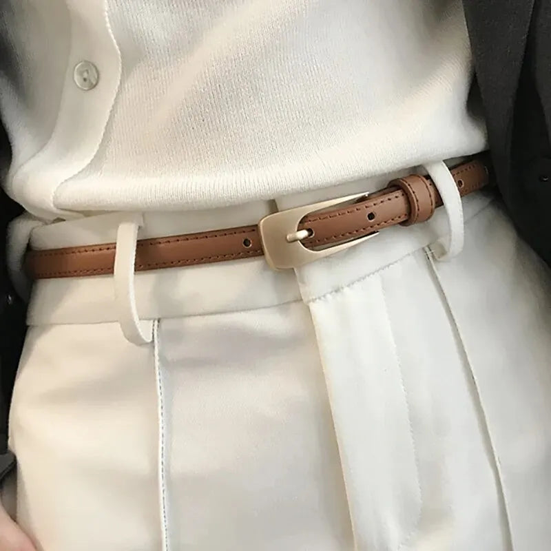 Women's Minimalist Skinny Belt - Modern Wardrobe Staple