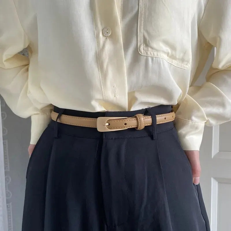 Women's Minimalist Skinny Belt - Modern Wardrobe Staple