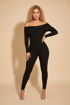 Women's Off Shoulder Slim Fit Jumpsuit – Chic One Piece Evening Outfit
