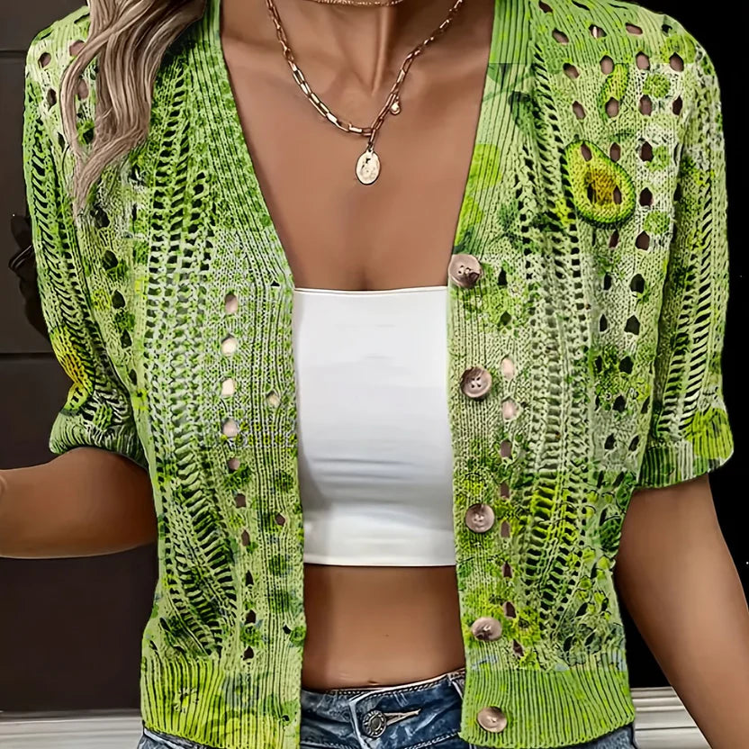 Women’s Open-Knit Short Sleeve Layer - Airy Festival & Beach Ready Outerwear Top