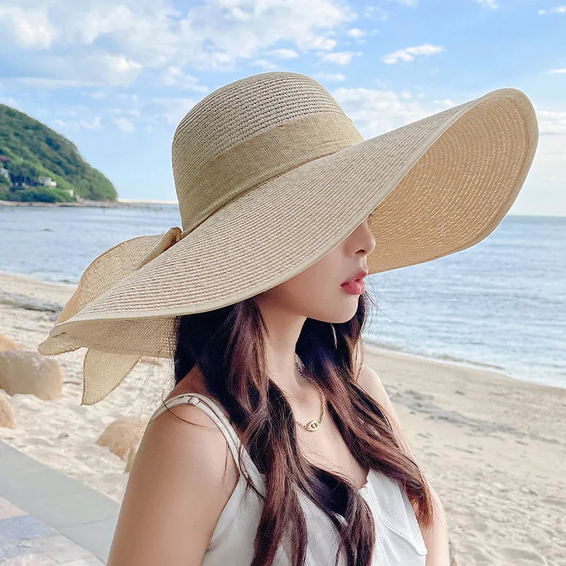 Women's Oversized Wide Brim Beach Sun Hat - Timeless Summer Glamour