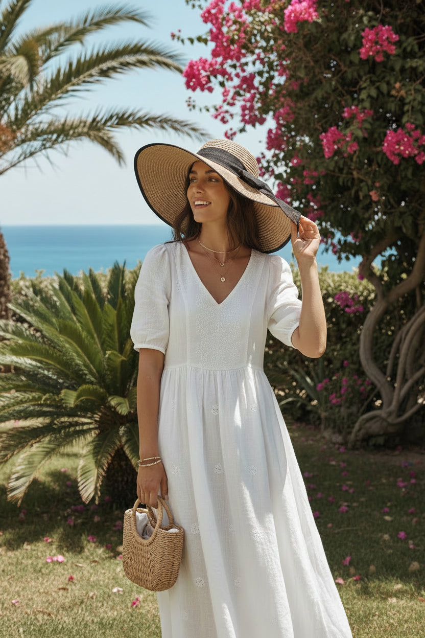 Women's Oversized Wide Brim Beach Sun Hat - Timeless Summer Glamour