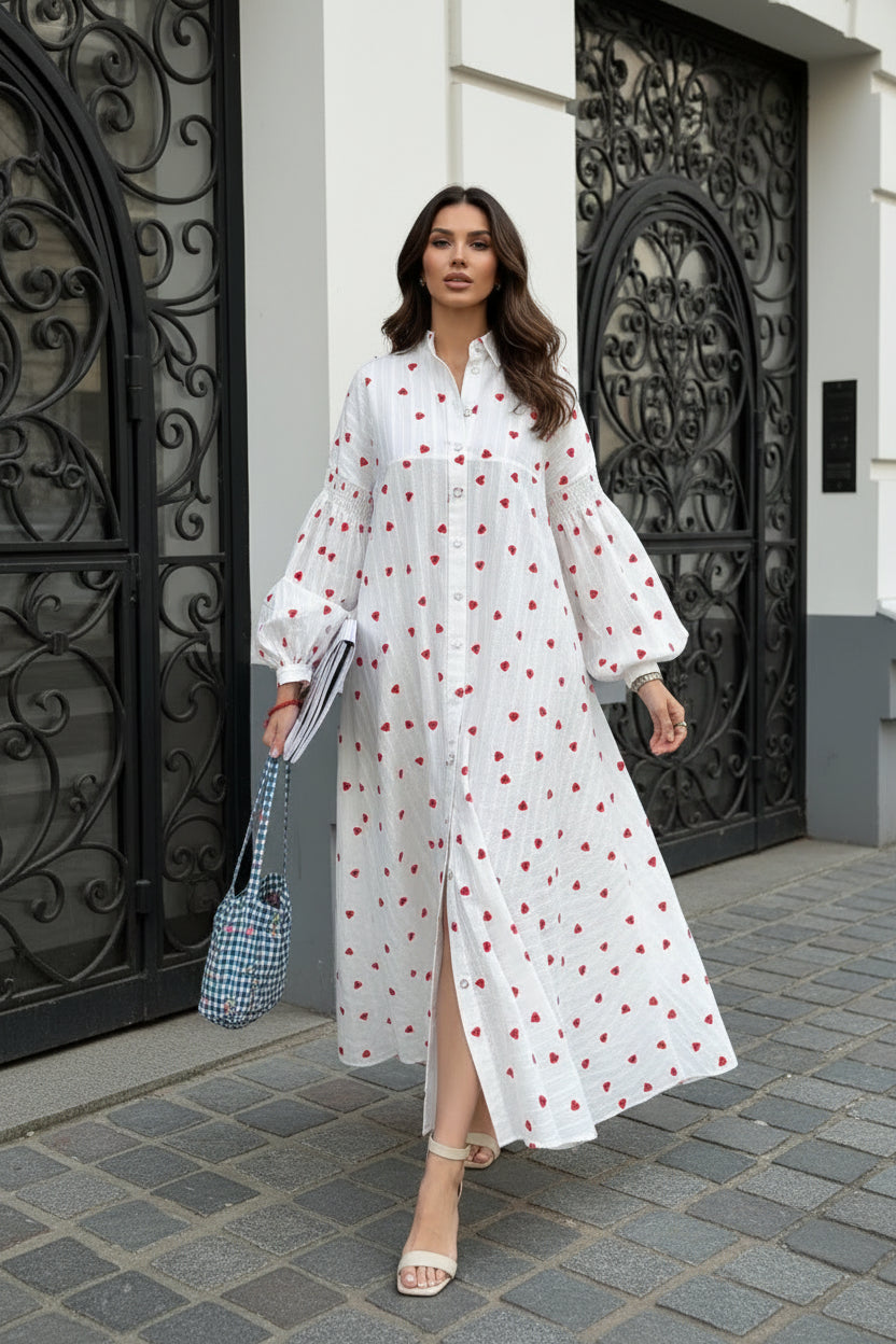 Women's Relaxed Collared Maxi Shirt Dress - Lightweight Button-Up Long Sleeve Summer Essential