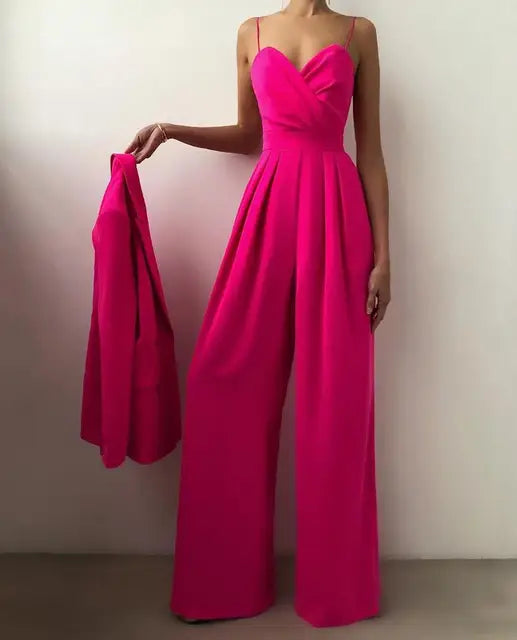 Women's Sleeveless Evening Jumpsuit – Sleek One-Piece Formal Outfit with Tailored Silhouette