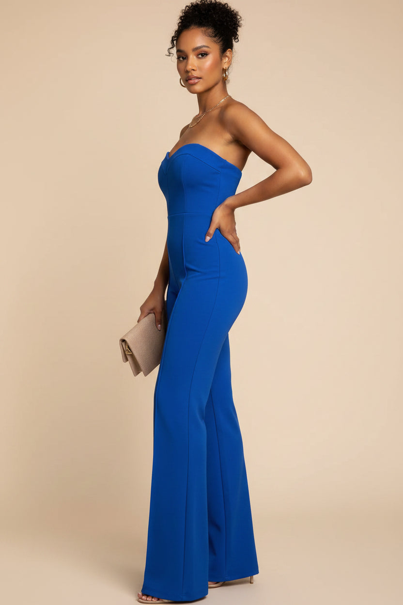 Women's Strapless Wide Leg Jumpsuit – Elegant One Piece Palazzo Outfit