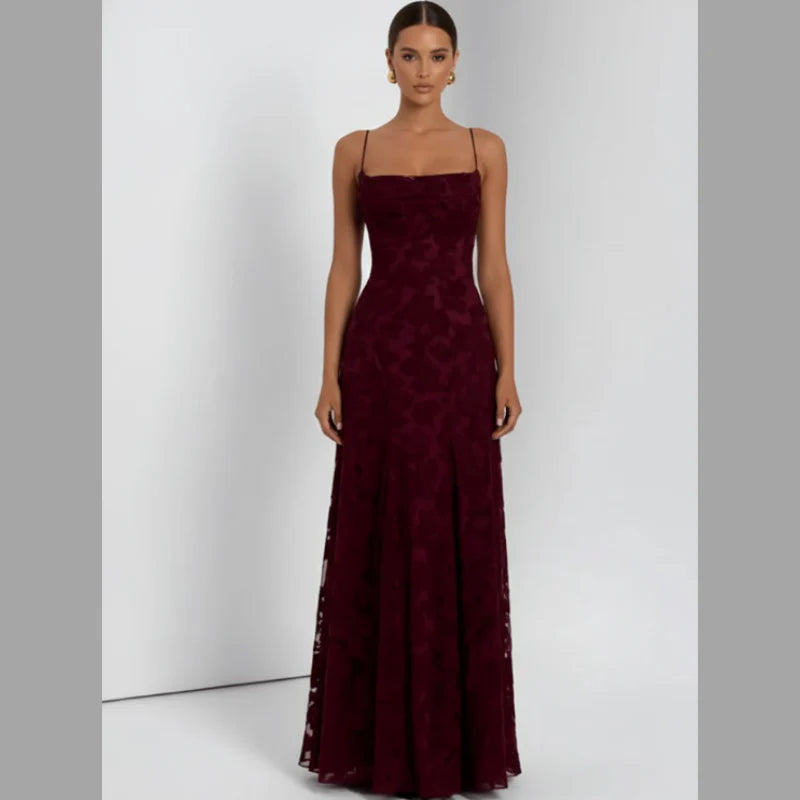 Women’s Summer A Line Maxi Dress - Airy Tie-Back Straps Style