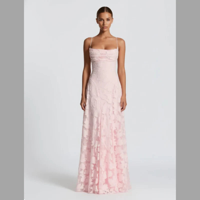 Women’s Summer A Line Maxi Dress - Airy Tie-Back Straps Style