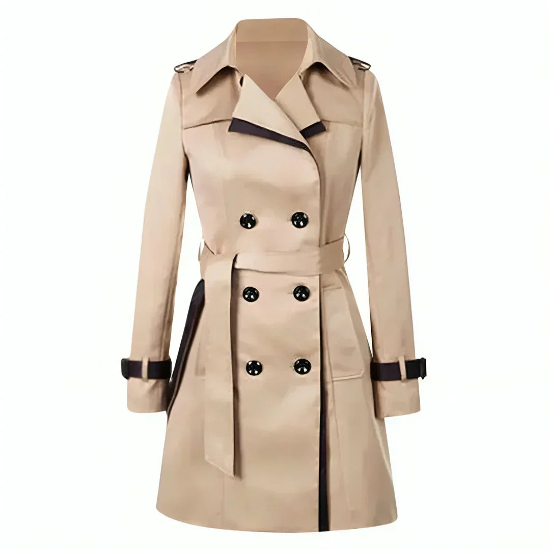 Colette | Tailored Trench Jacket – Double Button Coat with Adjustable Waist Belt