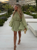 Elodie | Tiered Ruffle Mini Dress – Long Sleeve Lightweight Summer Chic