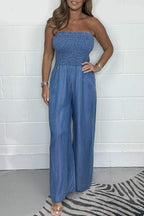 Emilia |  Vintage Washed Denim One-Piece Jumpsuit – Stylish Utility Romper for Everyday Street Fashion